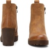 image:imageWomens Platform Chelsea Ankle Boots Chunky Block Heel Booties  Side elastic Inside zipper Lug sole Round toe Steady platform feel Comfort Casual Jeans Dresses OfficeYellow Brown