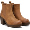 image:imageWomens Platform Chelsea Ankle Boots Chunky Block Heel Booties  Side elastic Inside zipper Lug sole Round toe Steady platform feel Comfort Casual Jeans Dresses OfficeYellow Brown