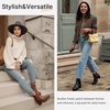 image:imageWomens Platform Chelsea Ankle Boots Chunky Block Heel Booties  Side elastic Inside zipper Lug sole Round toe Steady platform feel Comfort Casual Jeans Dresses OfficeCognac