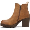 image:imageWomens Platform Chelsea Ankle Boots Chunky Block Heel Booties  Side elastic Inside zipper Lug sole Round toe Steady platform feel Comfort Casual Jeans Dresses OfficeYellow Brown