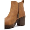 image:imageWomens Platform Chelsea Ankle Boots Chunky Block Heel Booties  Side elastic Inside zipper Lug sole Round toe Steady platform feel Comfort Casual Jeans Dresses OfficeYellow Brown
