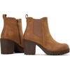 image:imageWomens Platform Chelsea Ankle Boots Chunky Block Heel Booties  Side elastic Inside zipper Lug sole Round toe Steady platform feel Comfort Casual Jeans Dresses OfficeYellow Brown
