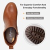 image:imageWomens Platform Chelsea Ankle Boots Chunky Block Heel Booties  Side elastic Inside zipper Lug sole Round toe Steady platform feel Comfort Casual Jeans Dresses OfficeBrown