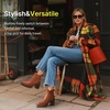 image:imageWomens Platform Chelsea Ankle Boots Chunky Block Heel Booties  Side elastic Inside zipper Lug sole Round toe Steady platform feel Comfort Casual Jeans Dresses OfficeBrown