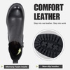 image:imageWomens Platform Chelsea Ankle Boots Chunky Block Heel Booties  Side elastic Inside zipper Lug sole Round toe Steady platform feel Comfort Casual Jeans Dresses OfficeBlackleather