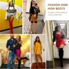 image:imageWomens Suede Thigh High Over the Knee Boots with Block Heel  Above knee heeled silhouette Tall shaft Long boot shape Inside zipper 35 in heel Skirt and jeans styling ConcertsRed