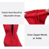 image:imageWomens Suede Thigh High Over the Knee Boots with Block Heel  Above knee heeled silhouette Tall shaft Long boot shape Inside zipper 35 in heel Skirt and jeans styling ConcertsRed