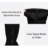 image:imageWomens Suede Thigh High Over the Knee Boots with Block Heel  Above knee heeled silhouette Tall shaft Long boot shape Inside zipper 35 in heel Skirt and jeans styling ConcertsBlack