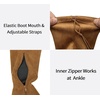 image:imageWomens Suede Thigh High Over the Knee Boots with Block Heel  Above knee heeled silhouette Tall shaft Long boot shape Inside zipper 35 in heel Skirt and jeans styling ConcertsCamel