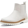 image:imageVepose Womens Chelsea Boots PullOn Lug Sole Low Heel Ankle Booties  Comfortable dressy bootiesmemory foam insole and elastic side panelspolished styling for work and weekendsBone Cloud Grey