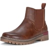 image:imageVepose Womens Chelsea Boots PullOn Lug Sole Low Heel Ankle Booties  Comfortable dressy bootiesmemory foam insole and elastic side panelspolished styling for work and weekendsBrown