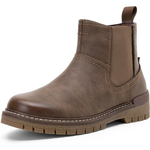 image:imageVepose Womens Chelsea Boots PullOn Lug Sole Low Heel Ankle Booties  Comfortable dressy bootiesmemory foam insole and elastic side panelspolished styling for work and weekendsCoffee