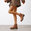 image:imageWomens Chelsea Ankle Boots PullOn Low Heel Booties 9607  Flat short boots with elastic side round toe for casual dailyYellow Brown