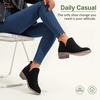 image:imageWomens Short Ankle Boots Low Heel Round Toe Western Booties  Comfortable westerninspired booties memory foam cushioning buckle side zip or perforated slipon design optionsPerforated Black Nubuck