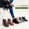 image:imageWomens Short Ankle Boots Low Heel Round Toe Western Booties  Comfortable westerninspired booties memory foam cushioning buckle side zip or perforated slipon design optionsPerforated Black Pu