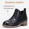 image:imageWomens Short Ankle Boots Low Heel Round Toe Western Booties  Comfortable westerninspired booties memory foam cushioning buckle side zip or perforated slipon design optionsPerforated Black Leather