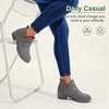 image:imageWomens Short Ankle Boots Low Heel Round Toe Western Booties  Comfortable westerninspired booties memory foam cushioning buckle side zip or perforated slipon design optionsPerforated Grey