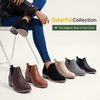 image:imageWomens Short Ankle Boots Low Heel Round Toe Western Booties  Comfortable westerninspired booties memory foam cushioning buckle side zip or perforated slipon design optionsPerforated Black Nubuck