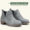image:imageWomens Short Ankle Boots Low Heel Round Toe Western Booties  Comfortable westerninspired booties memory foam cushioning buckle side zip or perforated slipon design optionsPerforated Grey
