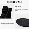 image:imageWomens Slouch Ankle Boots Flat Low Heel Side Zip Booties 939A  Comfortable dressy style ruched shaft and wraparound bow for daily wearBlackzipper 939a