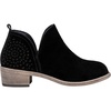 image:imageWomens Short Ankle Boots Low Heel Round Toe Western Booties  Comfortable westerninspired booties memory foam cushioning buckle side zip or perforated slipon design optionsPerforated Black Suede