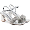 image:imageVepose Womens Rhinestone Block Heel Sandals Open Toe Ankle Strap  Sparkly dress braided band square toe 3 inch chunky heels cushioned feel style for weddings parties promSilver Pu