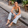 image:imageVepose Womens Rhinestone Block Heel Sandals Open Toe Ankle Strap  Sparkly dress braided band square toe 3 inch chunky heels cushioned feel style for weddings parties promNude