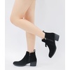 image:imageWomens Suede Leather Ankle Boots  Comfortable round toe booties memory foam cushioning and nonslip outsole for office travel jeans and fall outfitsCurved Black