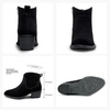 image:imageWomens Suede Leather Ankle Boots  Comfortable round toe booties memory foam cushioning and nonslip outsole for office travel jeans and fall outfitsTextured Black