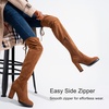 image:imageWomens Suede Thigh High Tall Chunky Platform Over The Knee Boots  Above the knee 39 inch heeltieback stretch round toe long bootsside zippersexycomfycutedressystylishelegantdateCamel