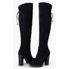 image:imageWomens Suede Thigh High Tall Chunky Platform Over The Knee Boots  Above the knee 39 inch heeltieback stretch round toe long bootsside zippersexycomfycutedressystylishelegantdateBlack Suede