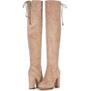 image:imageWomens Suede Thigh High Tall Chunky Platform Over The Knee Boots  Above the knee 39 inch heeltieback stretch round toe long bootsside zippersexycomfycutedressystylishelegantdateSand