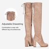 image:imageWomens Suede Thigh High Tall Chunky Platform Over The Knee Boots  Above the knee 39 inch heeltieback stretch round toe long bootsside zippersexycomfycutedressystylishelegantdateSand