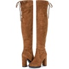 image:imageWomens Suede Thigh High Tall Chunky Platform Over The Knee Boots  Above the knee 39 inch heeltieback stretch round toe long bootsside zippersexycomfycutedressystylishelegantdateCamel