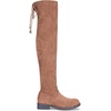 image:imageWomens Synthetic Suede Over the Knee Flat Heel Thigh High Boots  Dressy casual thigh high bootslong tall knee high boots side zipper tieback topfalldatingoutfitweekendMocha