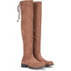 image:imageWomens Synthetic Suede Over the Knee Flat Heel Thigh High Boots  Dressy casual thigh high bootslong tall knee high boots side zipper tieback topfalldatingoutfitweekendMocha