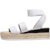 image:imageVepose Womens Platform Wedge Sandals Triple Elastic Strap Design  Open toe profile braided espadrille cushioned memory foam footbed comfortable outsole dressy cute casualWhite