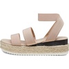 image:imageVepose Womens Platform Wedge Sandals Triple Elastic Strap Design  Open toe profile braided espadrille cushioned memory foam footbed comfortable outsole dressy cute casualBlush