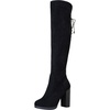 image:imageWomens Suede Thigh High Tall Chunky Platform Over The Knee Boots  Above the knee 39 inch heeltieback stretch round toe long bootsside zippersexycomfycutedressystylishelegantdateBlack Suede