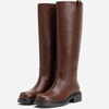 image:imageVepose Womens Knee High Boots Square Toe Chunky Low Heel Side ZipperBrown
