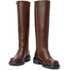 image:imageVepose Womens Knee High Boots Square Toe Chunky Low Heel Side ZipperBrown