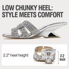 image:imageVepose Womens Peep Toe Rhinestone Slip On Formal Sexy Heel SandalsSilver