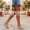 image:imageVepose Womens Peep Toe Rhinestone Slip On Formal Sexy Heel SandalsSilver