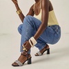 image:imageVepose Womens Rhinestone Block Heel Sandals Open Toe Ankle StrapBlack