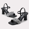 image:imageVepose Womens Rhinestone Block Heel Sandals Open Toe Ankle StrapBlack