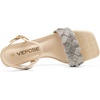 image:imageVepose Womens Rhinestone Block Heel Sandals Open Toe Ankle StrapNude Woven