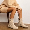 image:imageVepose Womens Slouch Ankle Boots Flat Low Heel Side Zip Booties 939ABeigezipper 939a
