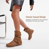 image:imageVepose Womens Slouch Ankle Boots Flat Low Heel Side Zip Booties 939ABrown Puzipper 939a