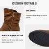 image:imageVepose Womens Slouch Ankle Boots Flat Low Heel Side Zip Booties 939ABrownzipper 939a