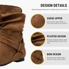 image:imageVepose Womens Slouch Ankle Boots Flat Low Heel Side Zip Booties 939ABrownzipper 939a